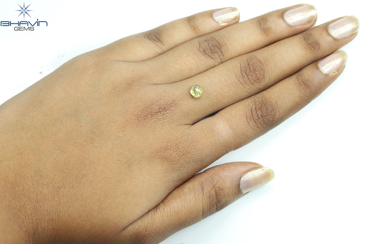 1.12 CT Natural Rough Diamond Enhanced Yellow Color Clarity VS (5.96 MM)