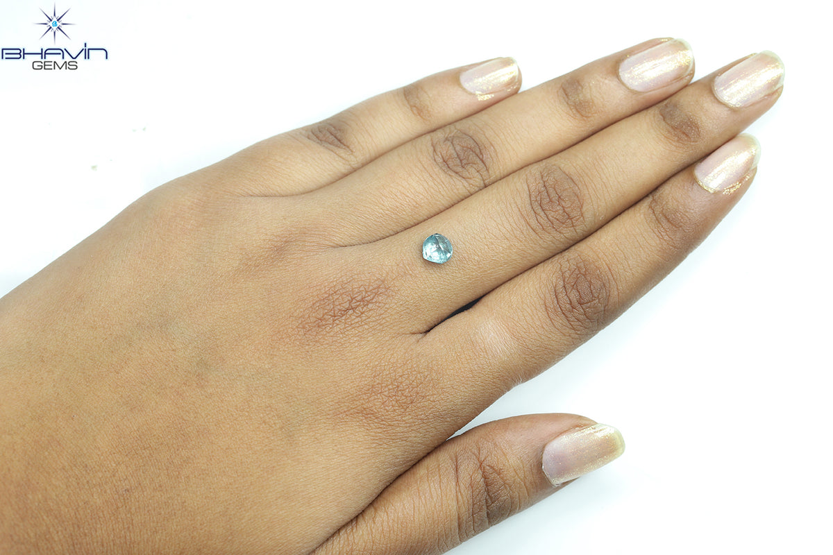 1.43 CT Natural Rough Diamond Enhanced Blue Color Clarity VS (6.35 MM)