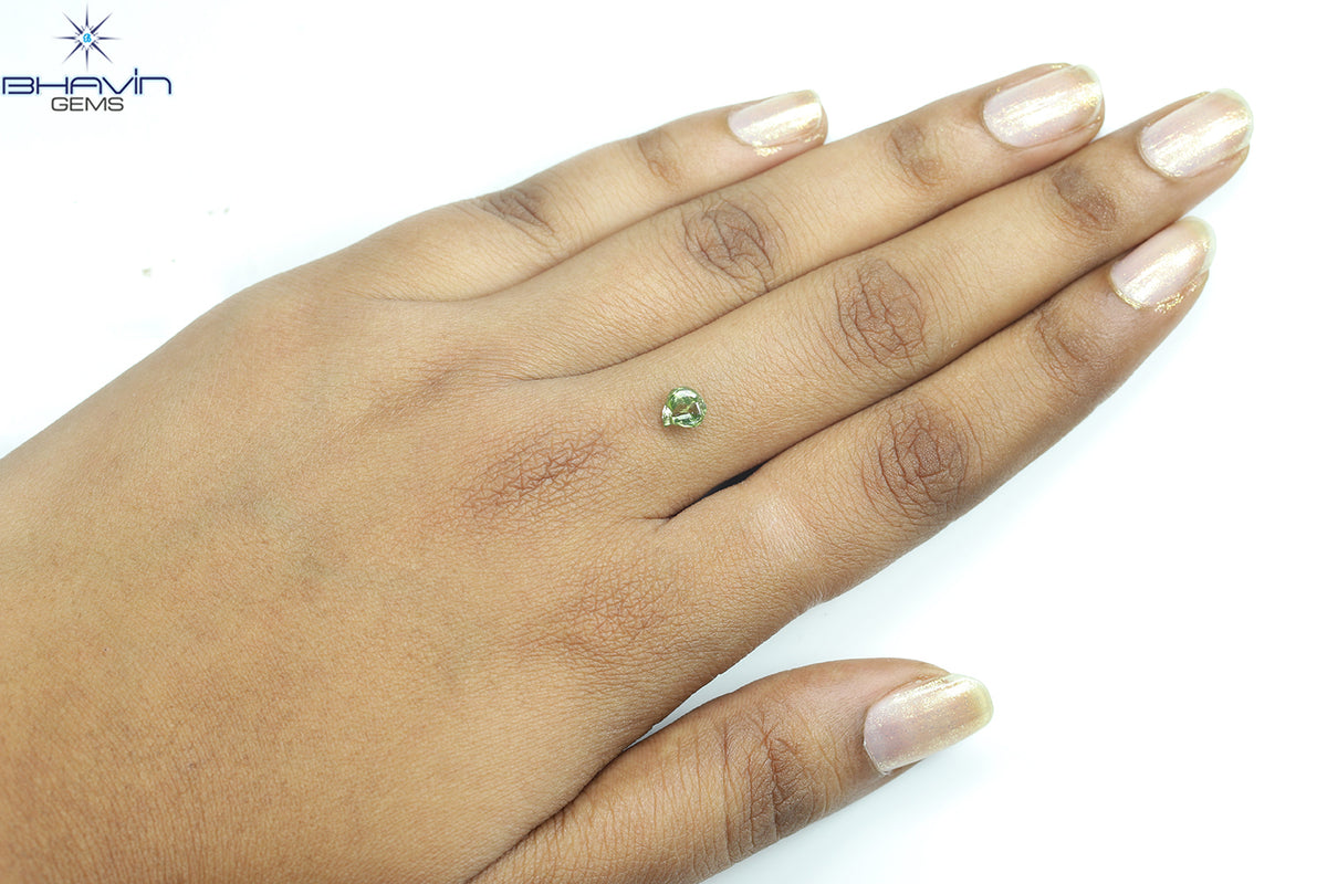 1.06 CT Natural Rough Diamond Enhanced Green Color Clarity VS (6.09 MM)