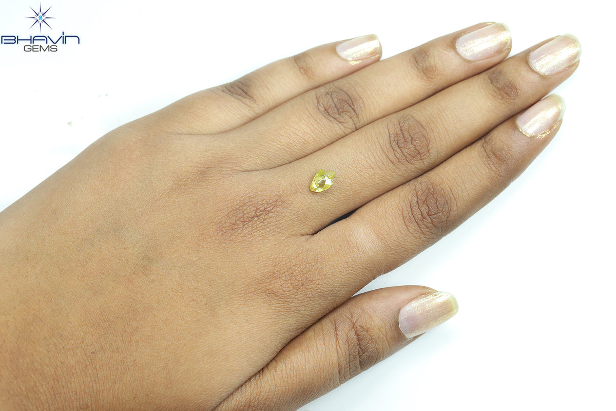 0.99 CT Natural Rough Diamond Enhanced Yellow Color Clarity VS (8.06 MM)