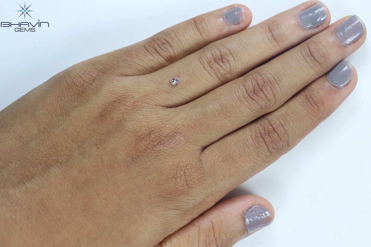0.13 CT Natural Radiant Diamond Pink Color Clarity SI2 (2.98 MM)