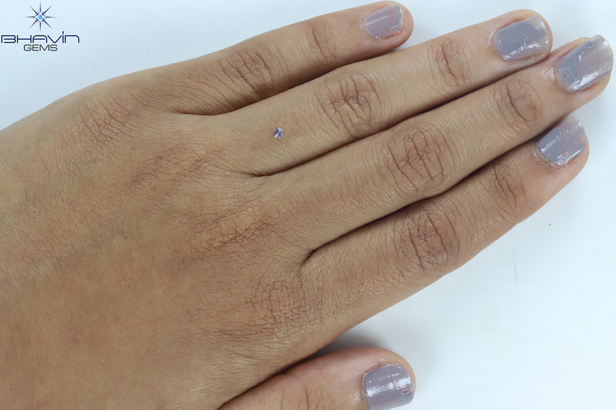 0.05 CT ラウンド シェイプ ナチュラル ダイヤモンド ピンク (アーガイル) カラー SI2 クラリティ (2.36 MM)