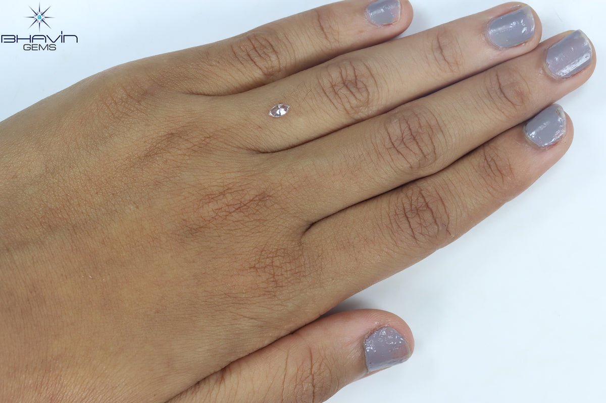 0.14 CT Natural Marquise Diamond Pink Color Clarity SI1 (5.03 MM)