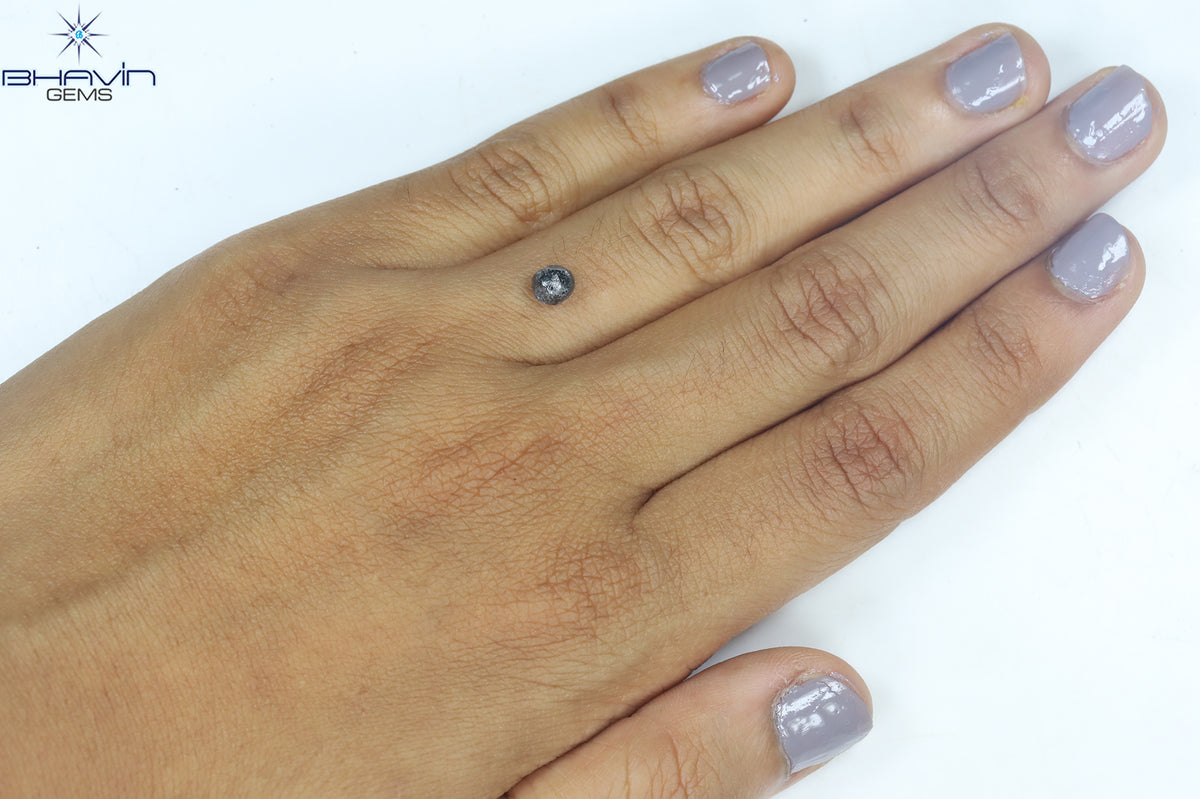 0.79 CT ラフシェイプ ナチュラル ダイヤモンド グレー カラー I3 クラリティ (6.28 MM)