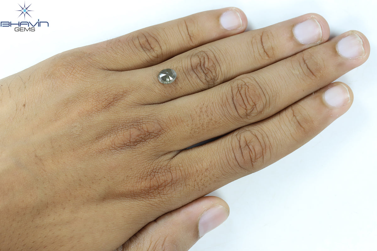 1.75 CT オーバルシェイプ 天然ダイヤモンド ソルト＆ペーパーカラー I3 クラリティ (8.04 MM)