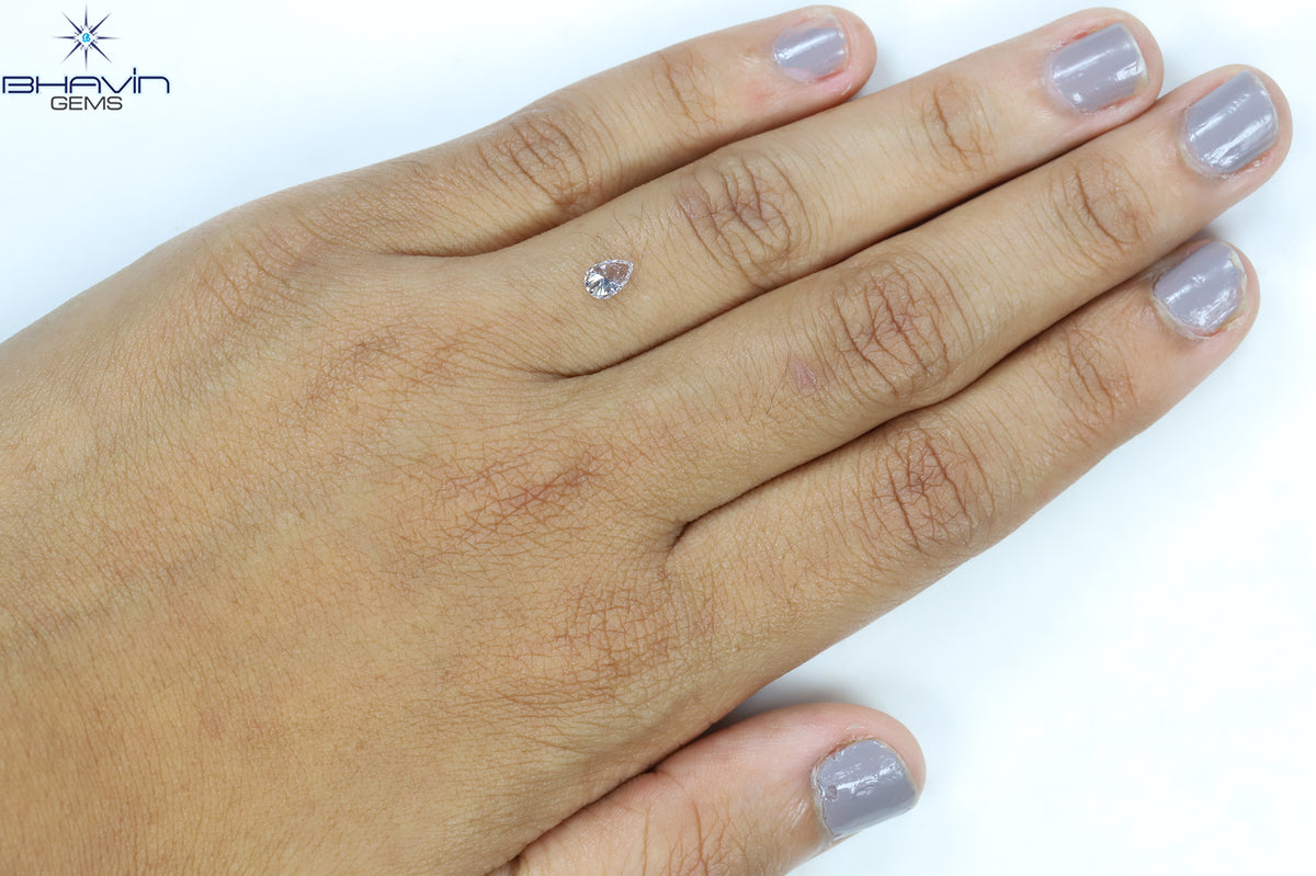 0.27 CT Natural Pear Diamond Faint Pink Color Clarity VS1 (5.45 MM)