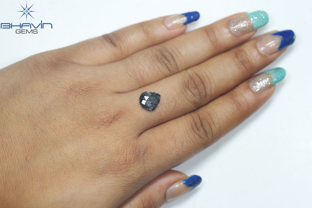 1.75 CT/5 ピース スライス形状 天然ダイヤモンド ソルト アンド ペッパー カラー I3 クラリティ (10.45 MM)