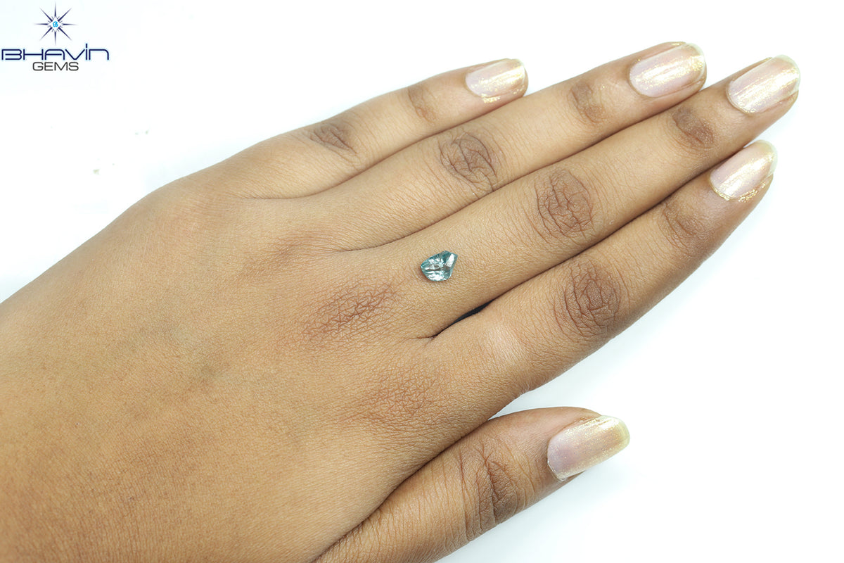 1.14 CT Natural Rough Diamond Enhanced Blue Color Clarity VS (7.43 MM)