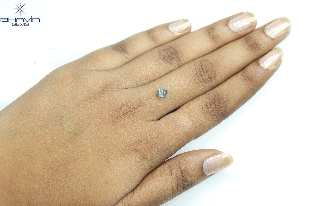 1.16 CT Natural Rough Diamond Enhanced Blue Color Clarity VS (5.40 MM)