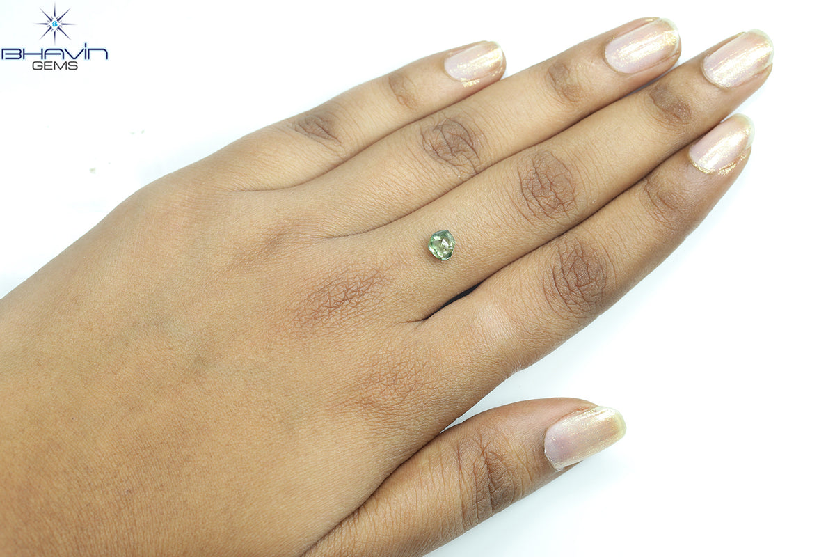 1.08 CT Natural Rough Diamond Enhanced Green Color Clarity VS (6.00 MM)