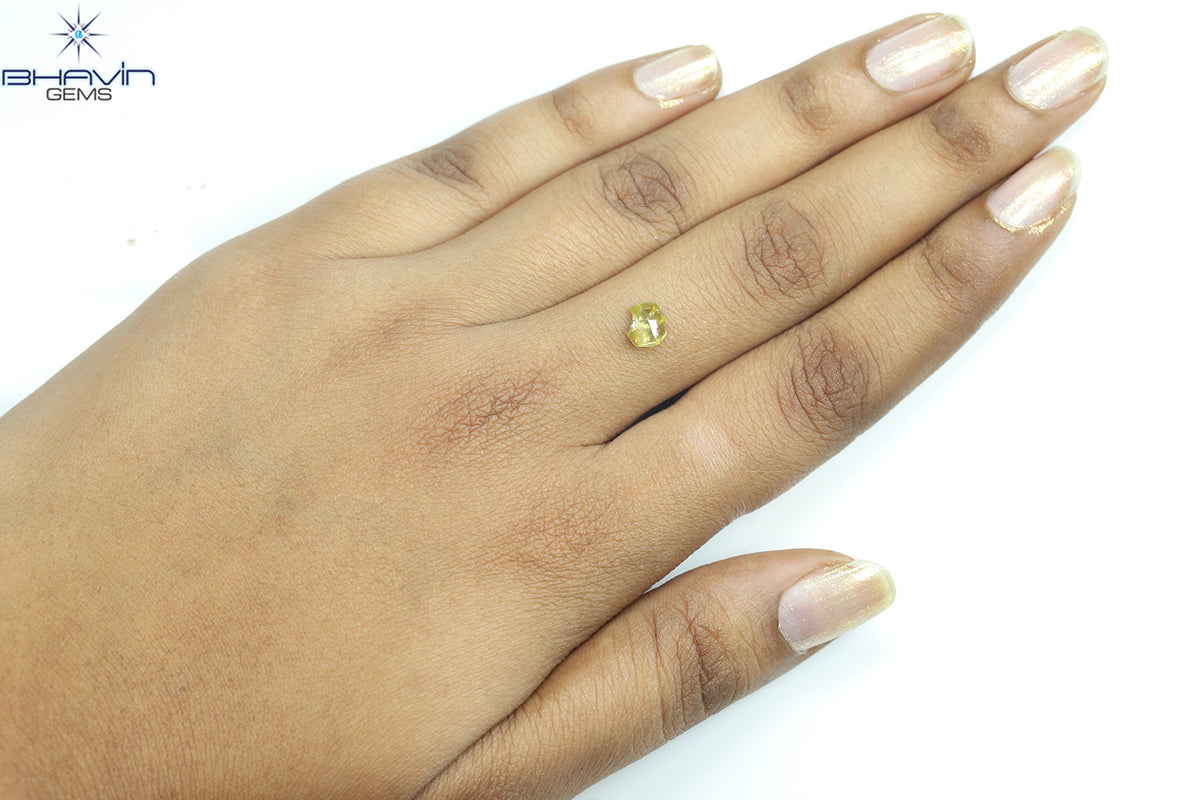 0.90 CT Natural Rough Diamond Enhanced Yellow Color Clarity VS (6.56 MM)