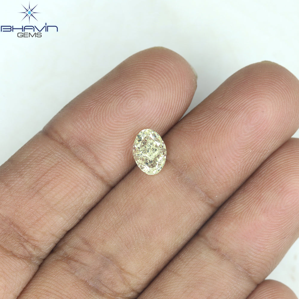 1.01 CT Oval Shape Natural Diamond Yellow Color I1 Clarity (7.00 MM)