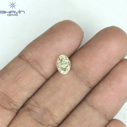 1.01 CT Oval Shape Natural Diamond Yellow Color I1 Clarity (7.00 MM)