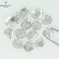 1.96 CT/14 Pcs Slice Shape Natural Diamond Salt And Pepper Color I3 Clarity (5.92 MM)