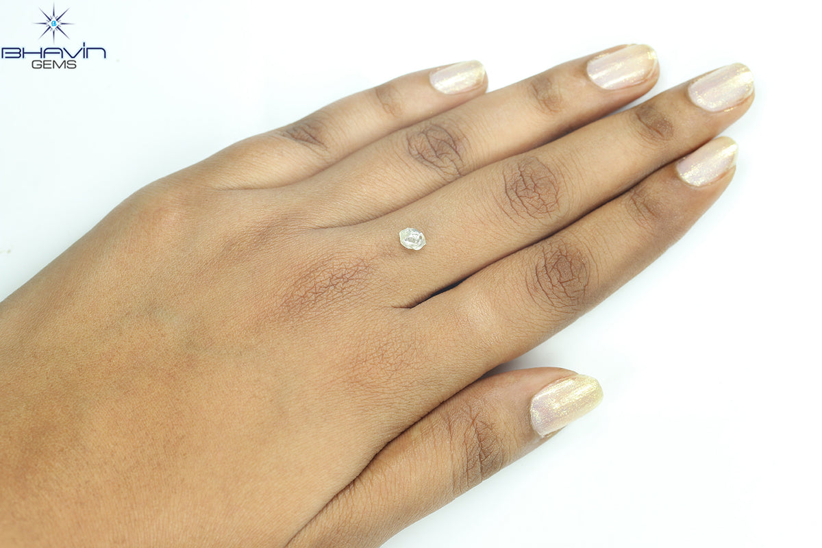 0.91 CT Natural Rough Diamond White Color Clarity VS (6.00 MM)