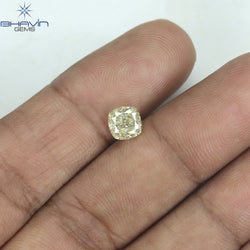 1.02 CT Cushion Shape Natural Diamond Yellow Color VS2 Clarity (5.32 MM)