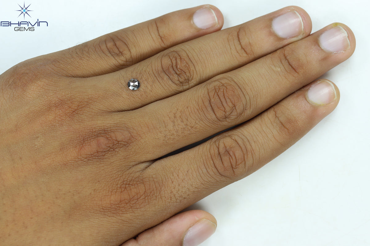 0.29 CT ラウンド ローズカット 天然ダイヤモンド ソルト＆ペーパーカラー I3 クラリティ (4.70 MM)