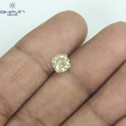 1.02 CT Cushion Shape Natural Diamond Yellow Color SI1 Clarity (5.38 MM)
