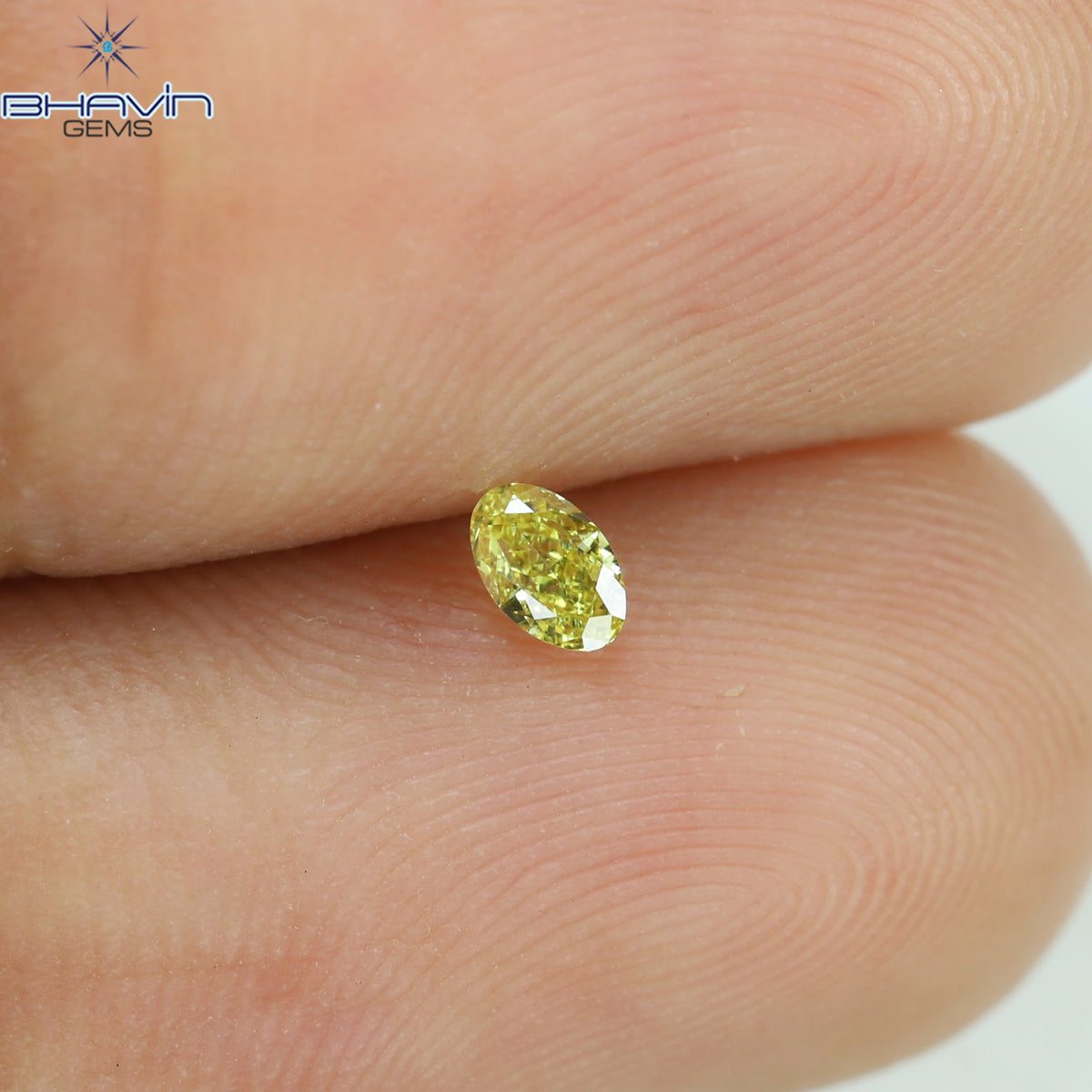 0.08 CT オーバルシェイプ 天然ダイヤモンド イエローカラー VS1 クラリティ (3.44 MM)