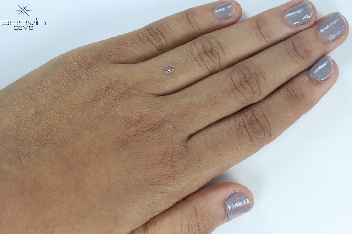 0.08 CT ペアシェイプ ナチュラル ダイヤモンド ピンク色 VS1 クラリティ (3.45 MM)