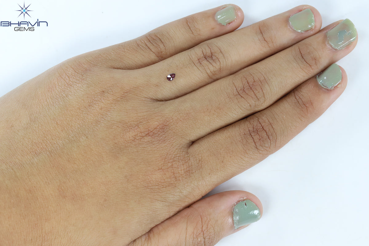 0.09 CT Natural Pear Diamond Enhanced Pink Color Clarity VS1 (3.36 MM)