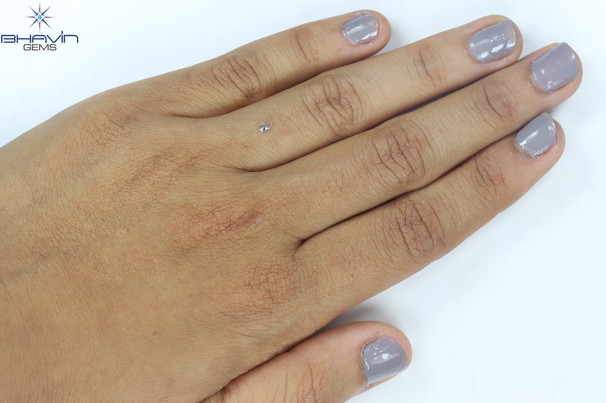 0.08 CT ペアシェイプ ナチュラル ダイヤモンド ピンク色 VS1 クラリティ (3.45 MM)