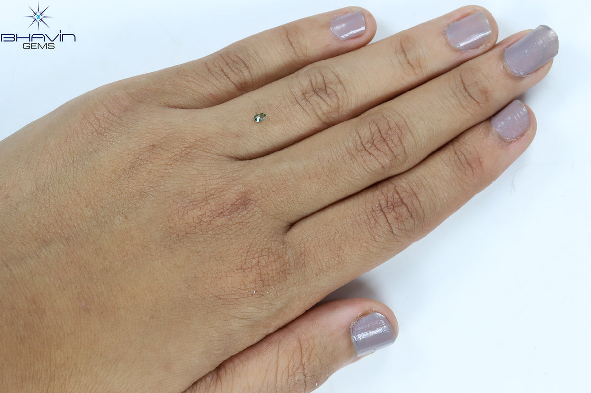 0.07 CT Natural Pear Diamond Enhanced Vivid Green Color Clarity VS2 (3.25 MM)