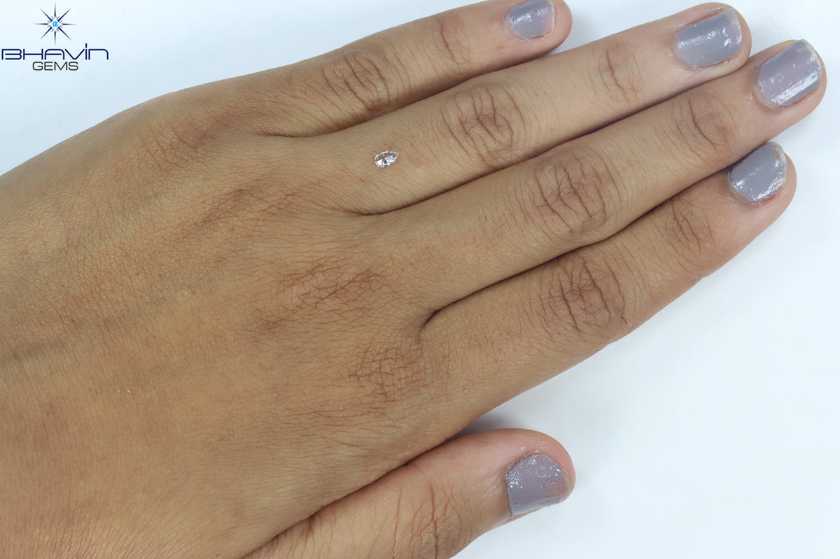 0.08 CT ペアシェイプ ナチュラル ダイヤモンド ピンク色 VS1 クラリティ (3.45 MM)