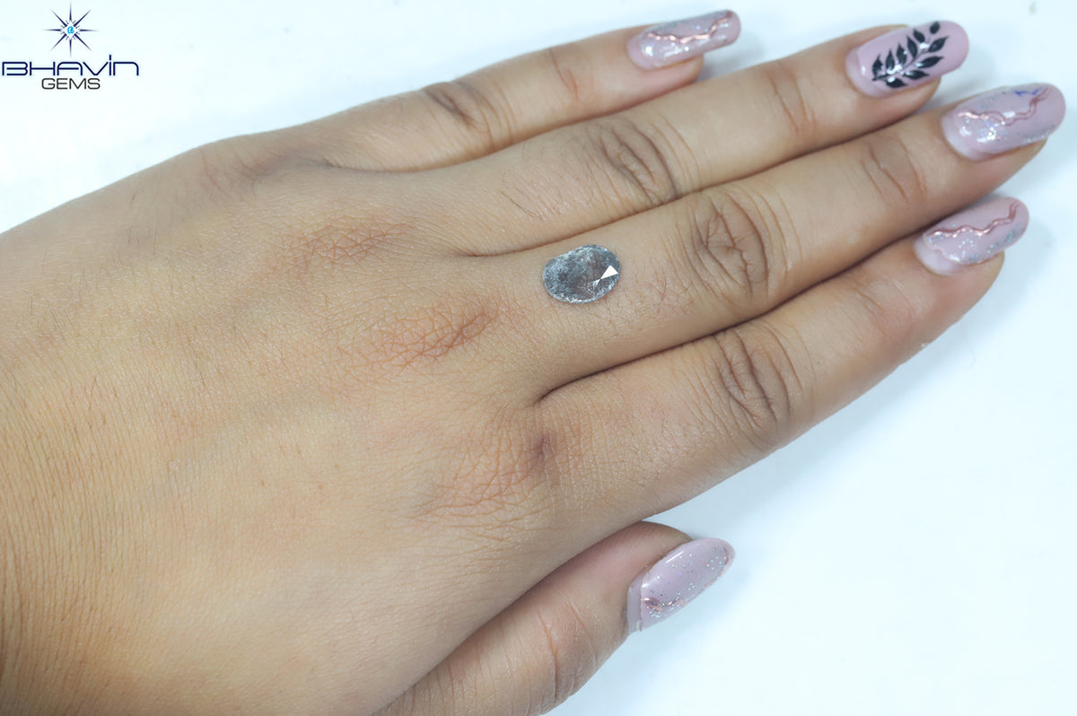 0.45 CT スライス シェイプ 天然ダイヤモンド ソルト アンド ペッパー カラー I3 クラリティ (0.45 MM)