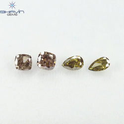 1.54 CT/4 Pcs Natural Mix Diamond Mix Fancy Color Clarity SI (5.44 MM)