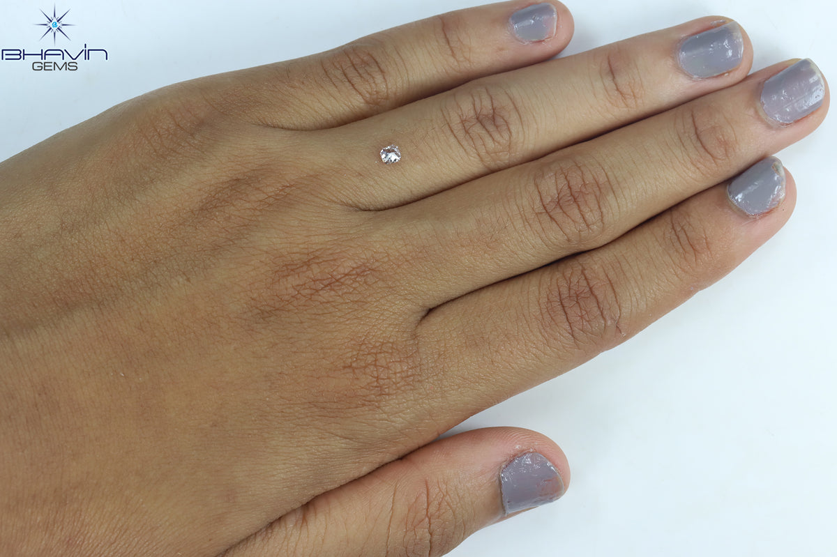 0.08 CT ラディアント シェイプ ナチュラル ダイヤモンド ピンク色 SI2 クラリティ (2.38 MM)