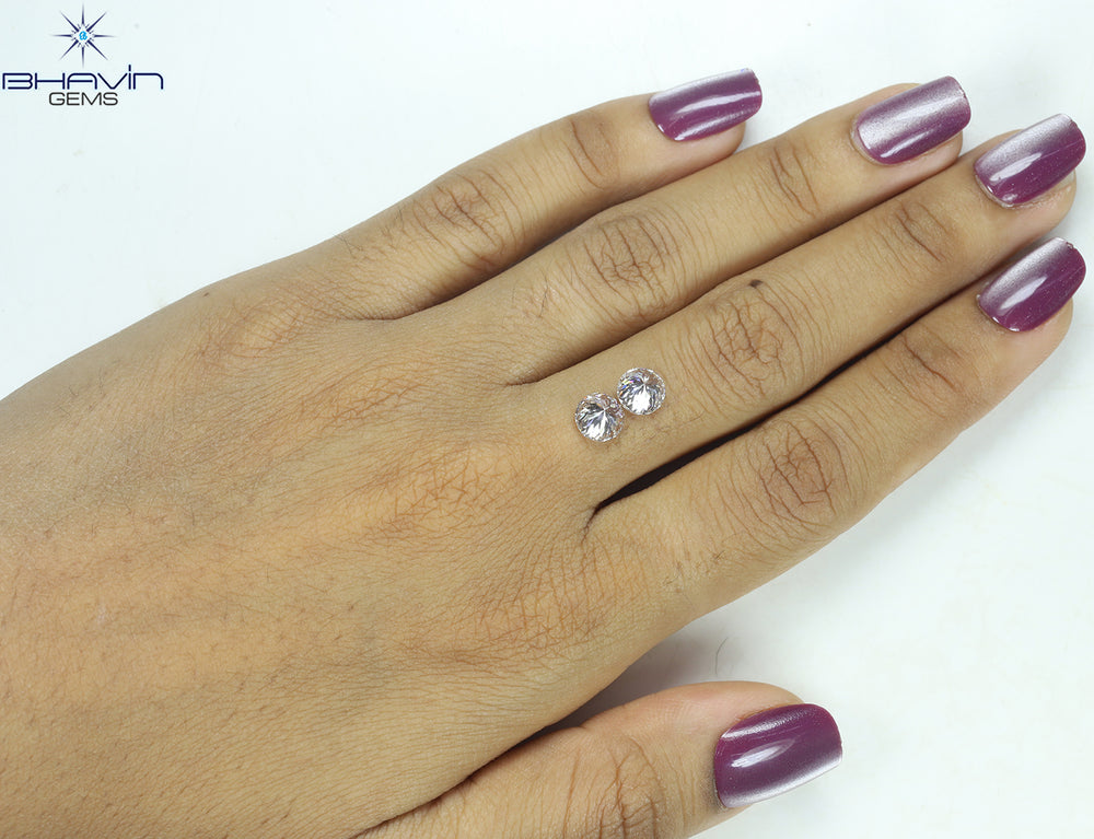 2.25 CT Round Portuguese Pair Diamond White Color VS1 Clarity (6.48 MM)