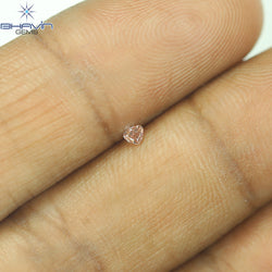 0.04 CT Heart Shape Natural Diamond Pink Color VS1 Clarity (2.18 MM)