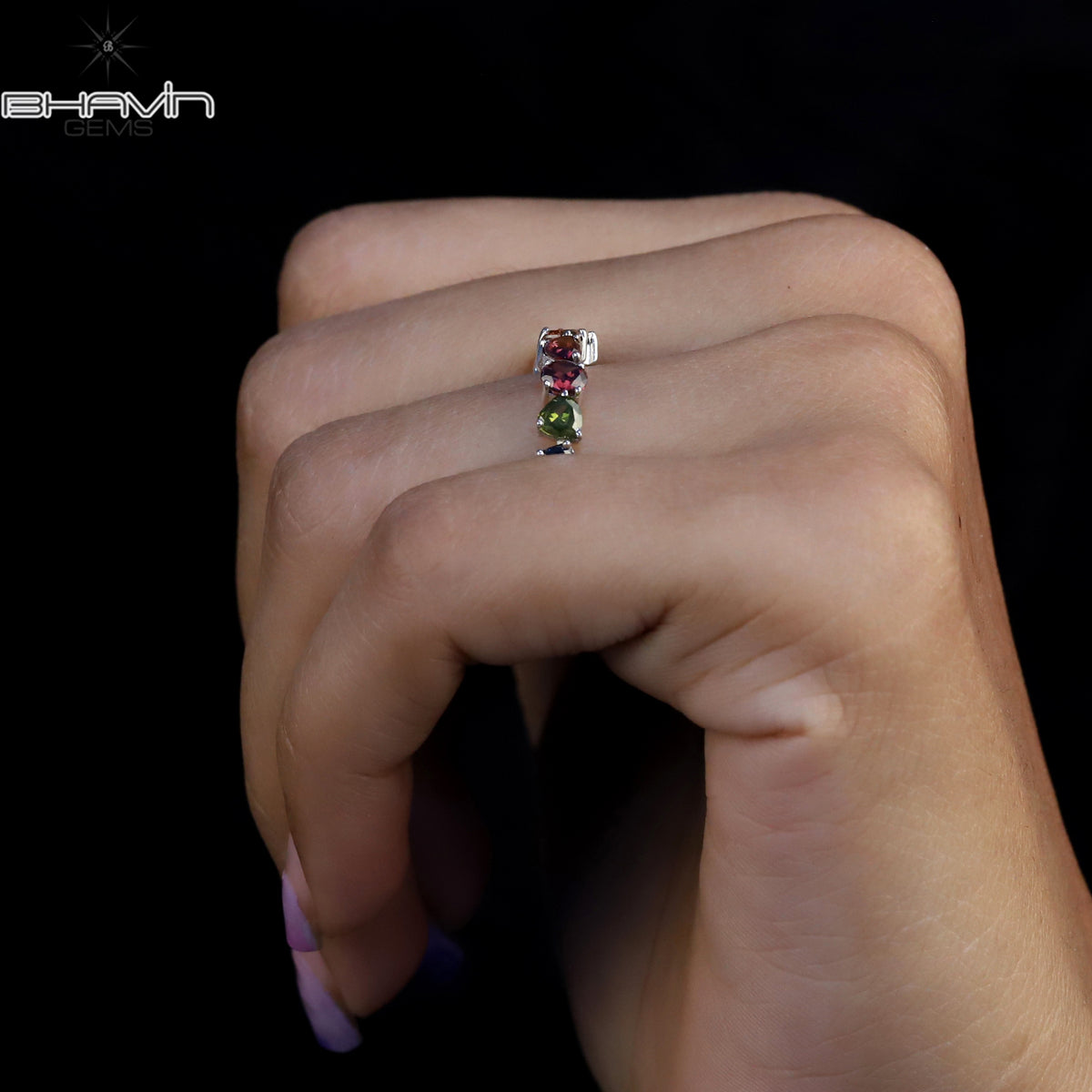 Natural Multi-Color Diamond Mixed Shape Eternity Band