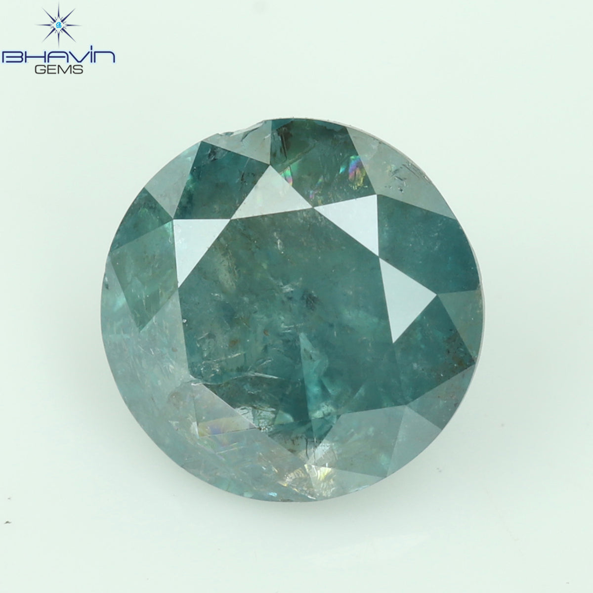1.23 CT Natural Round Diamond Enhanced Blue Color Clarity I3 (6.57 MM)