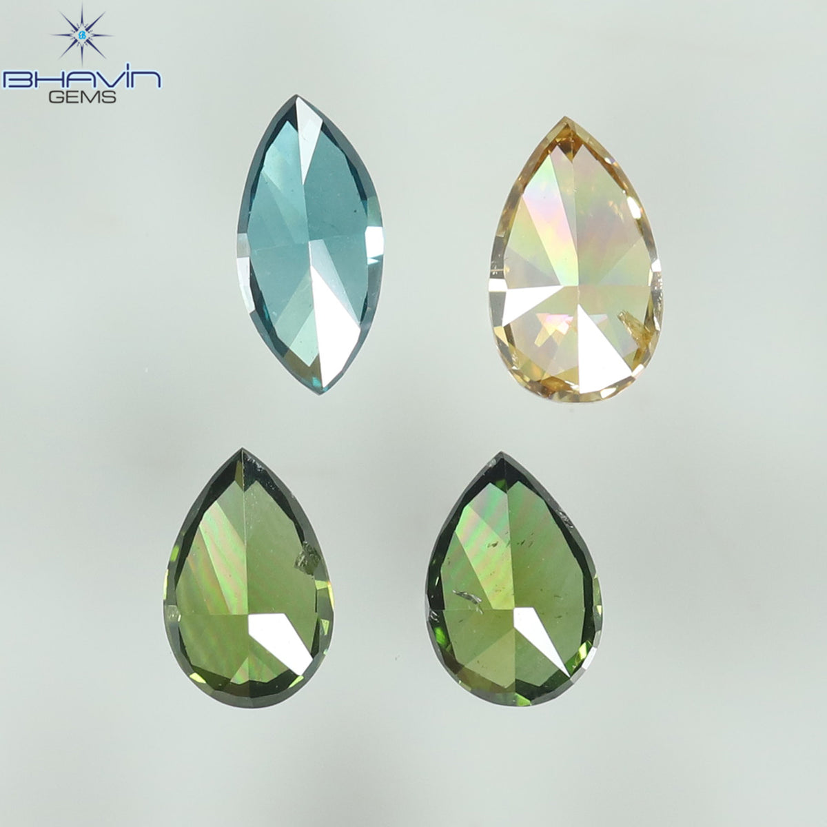 0.28 CT/5 ピース ミックス シェイプ ナチュラル ダイヤモンド ピンク色 SI2 クラリティ (2.40 MM)