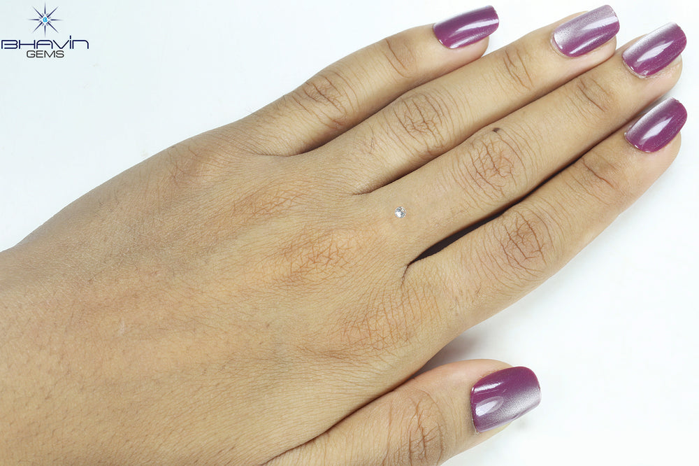 0.18 CT ラウンド ローズ カット シェイプ 天然ダイヤモンド ピンク色 I2 クラリティ (3.86 MM)