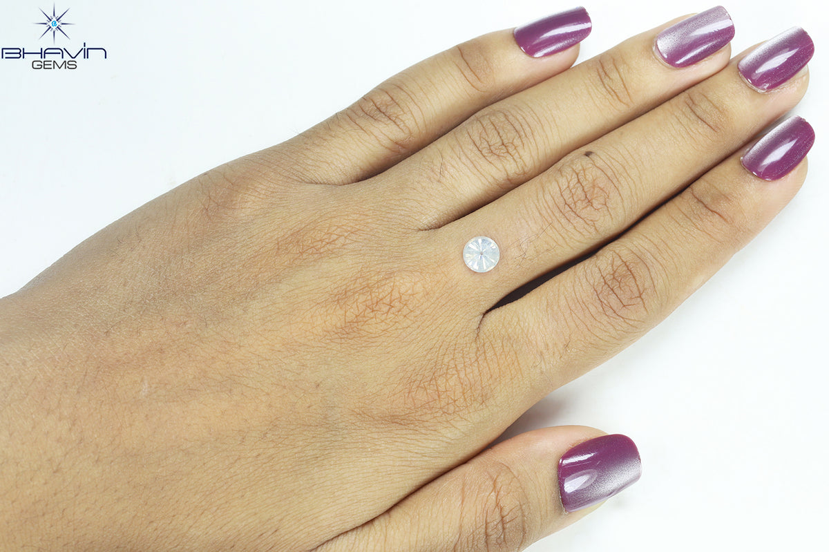 0.18 CT ラウンド ローズ カット シェイプ 天然ダイヤモンド ピンク色 I2 クラリティ (3.86 MM)
