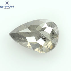 0.54 CT Pear Shape Natural Loose Diamond Gray (Salt And Pepper) Color I3 Clarity (6.38 MM)