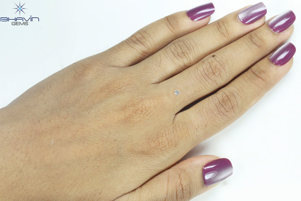 0.18 CT ラウンド ローズ カット シェイプ 天然ダイヤモンド ピンク色 I2 クラリティ (3.86 MM)