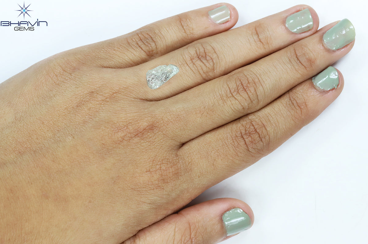 0.44 CT ラフシェイプ ナチュラル ダイヤモンド ブラック グレー (ソルト アンド パッパー) カラー I3 クラリティ (4.95 MM)