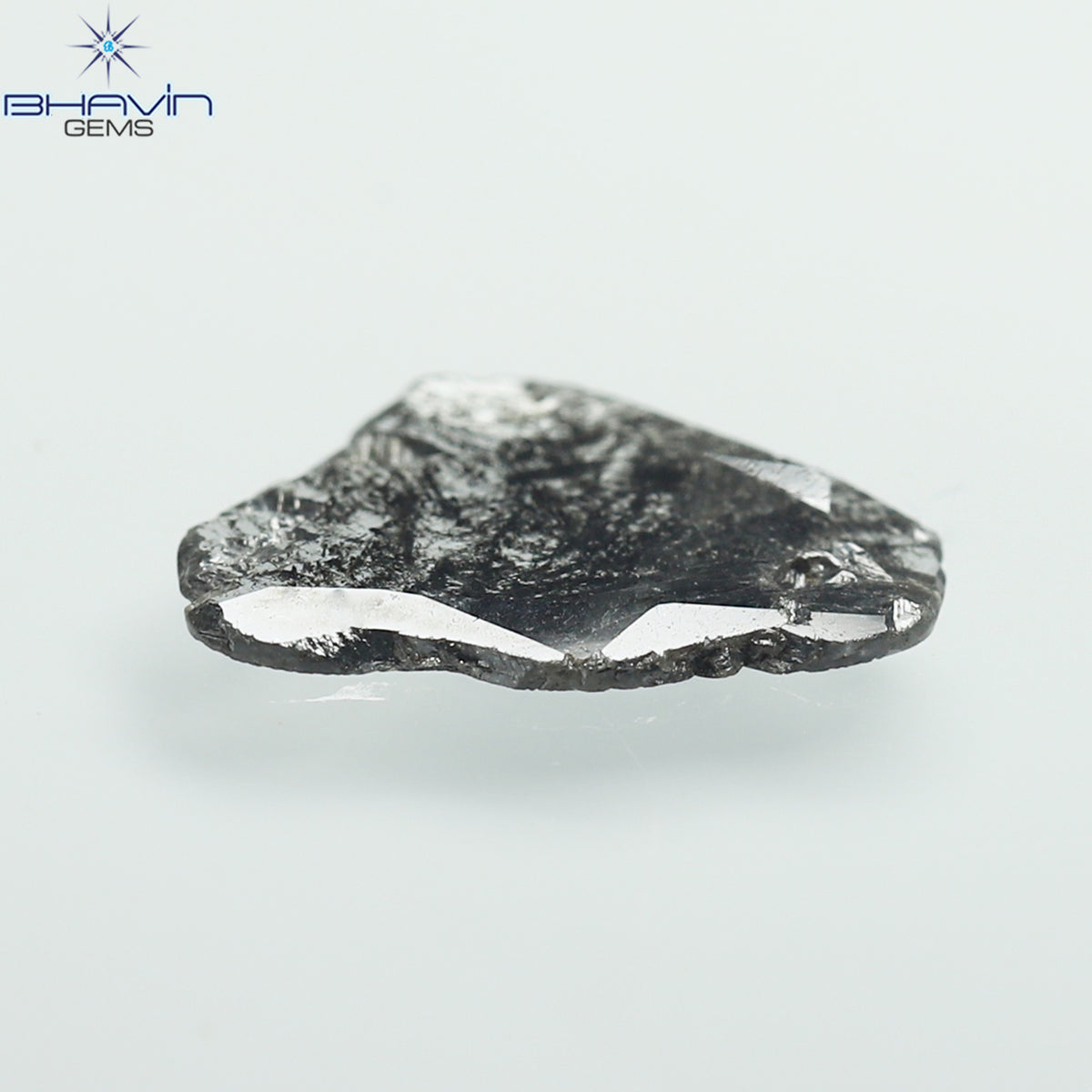 0.95 CT スライス シェイプ ナチュラル ダイヤモンド ソルト アンド ペッパー カラー I3 クラリティ (11.56 MM)