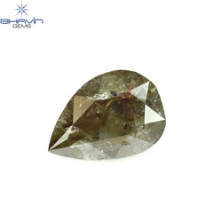 1.96 CT Pear Shape Natural Loose Diamond Brown Color I3 Clarity (9.80 MM)