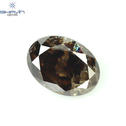 1.07 CT Oval Shape Natural Loose Diamond Brown Color I3 Clarity (7.02 MM)