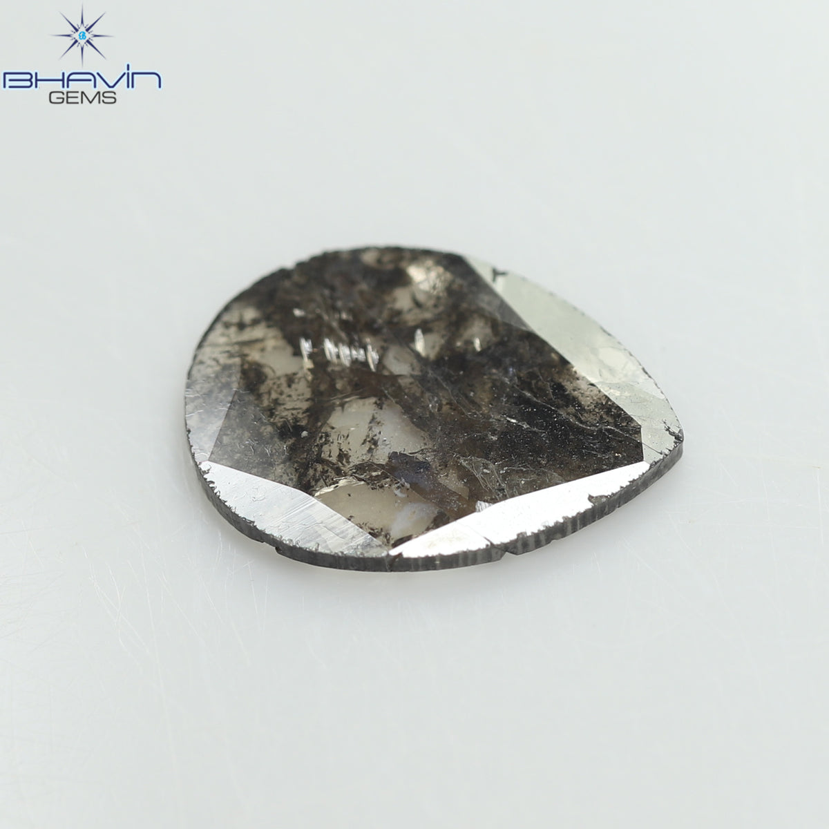 1.06 CT Natural Pear Slice Diamond Salt and Pepper Color Clarity I3 (10.94 MM)