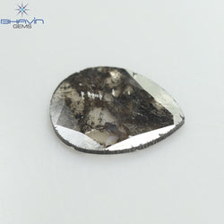 1.06 CT Pear Slice Shape Natural Diamond Salt And Pepper Color I3 Clarity (10.94 MM)