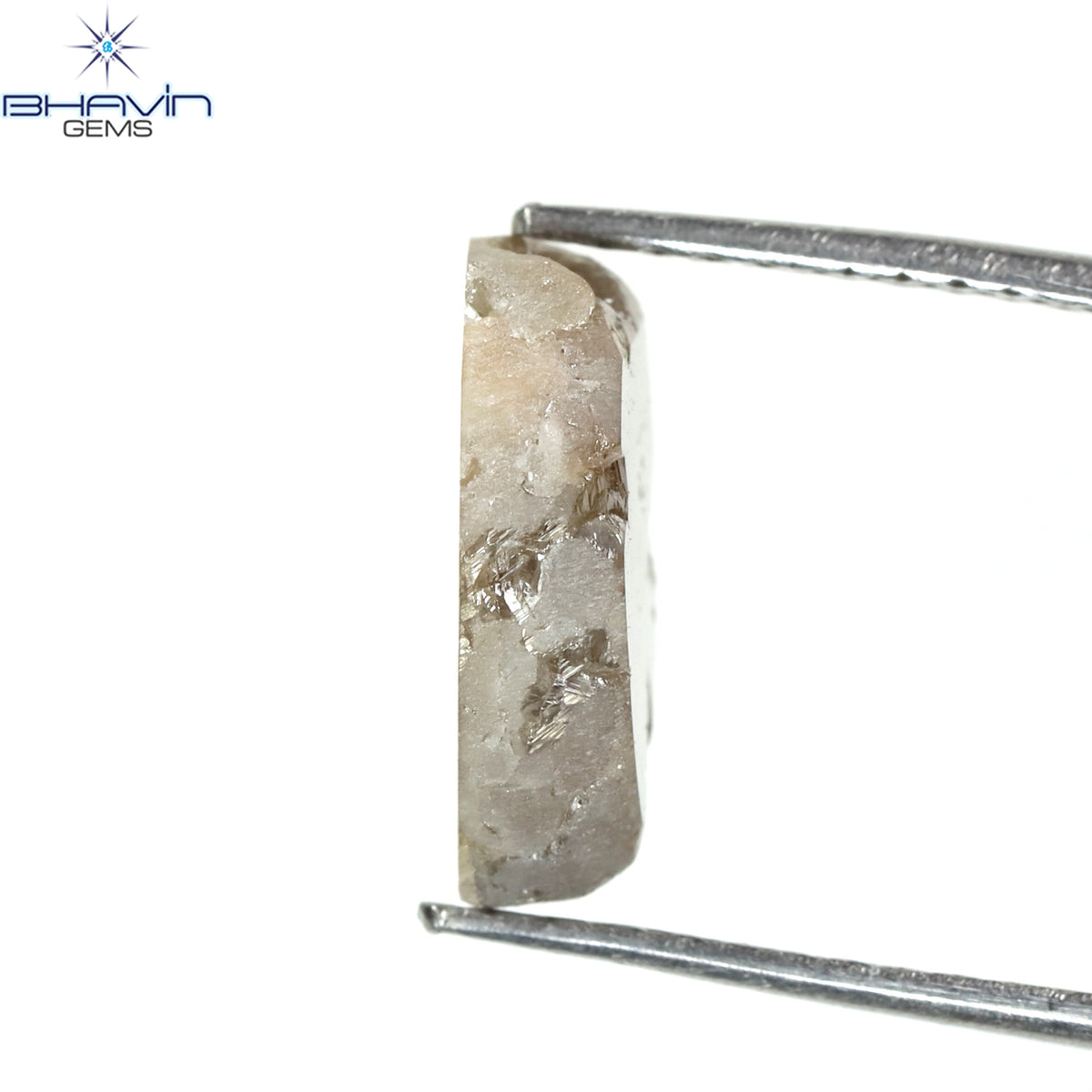 1.05 CT、ノーカット ポルキ シェイプ、天然ダイヤモンド、ブルー カラー、I3 クラリティ (5.42 MM)