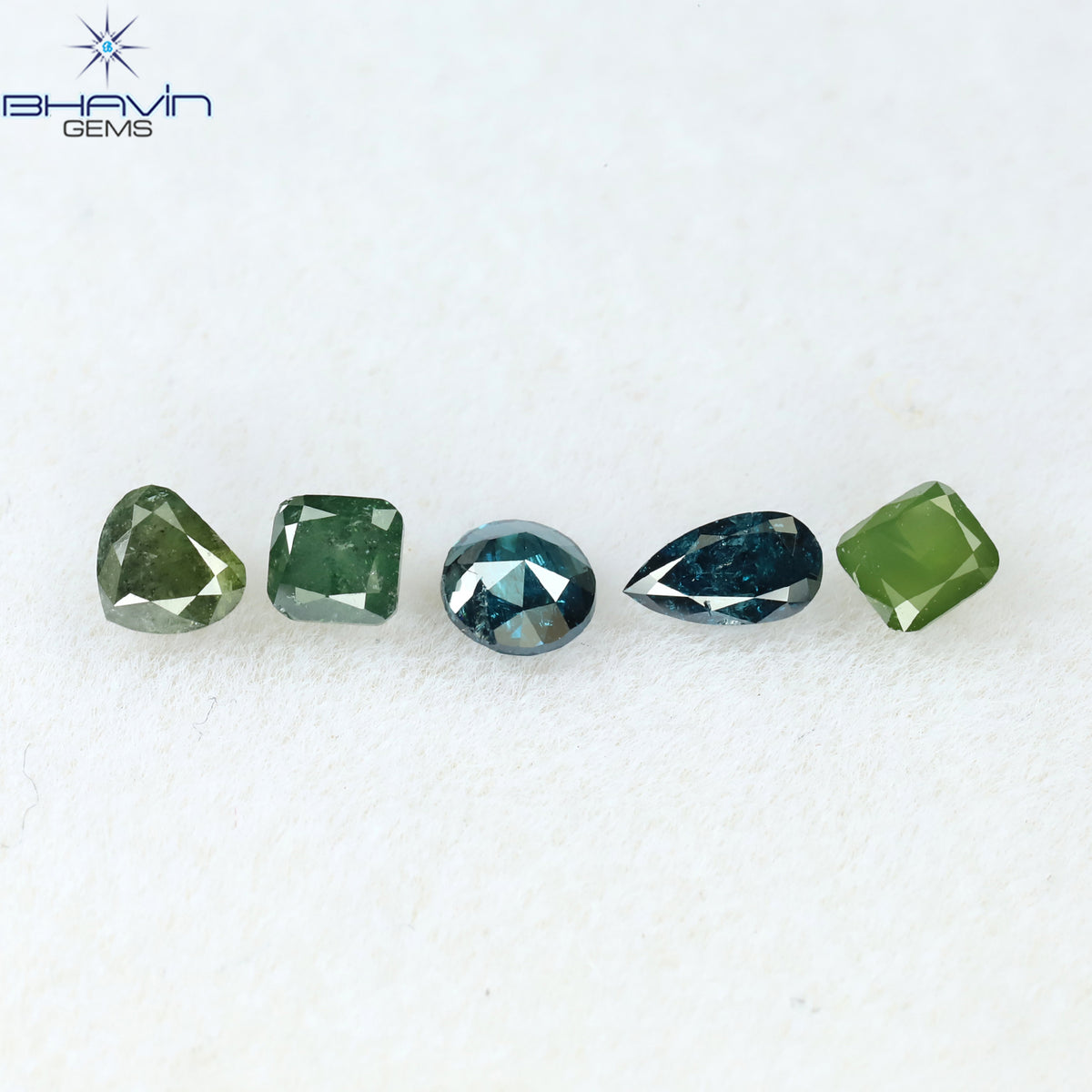 0.57 CT/5 Pcs Natural Mix Shape Diamond Enhanced Mix Color Clarity I3 (4.08 MM)