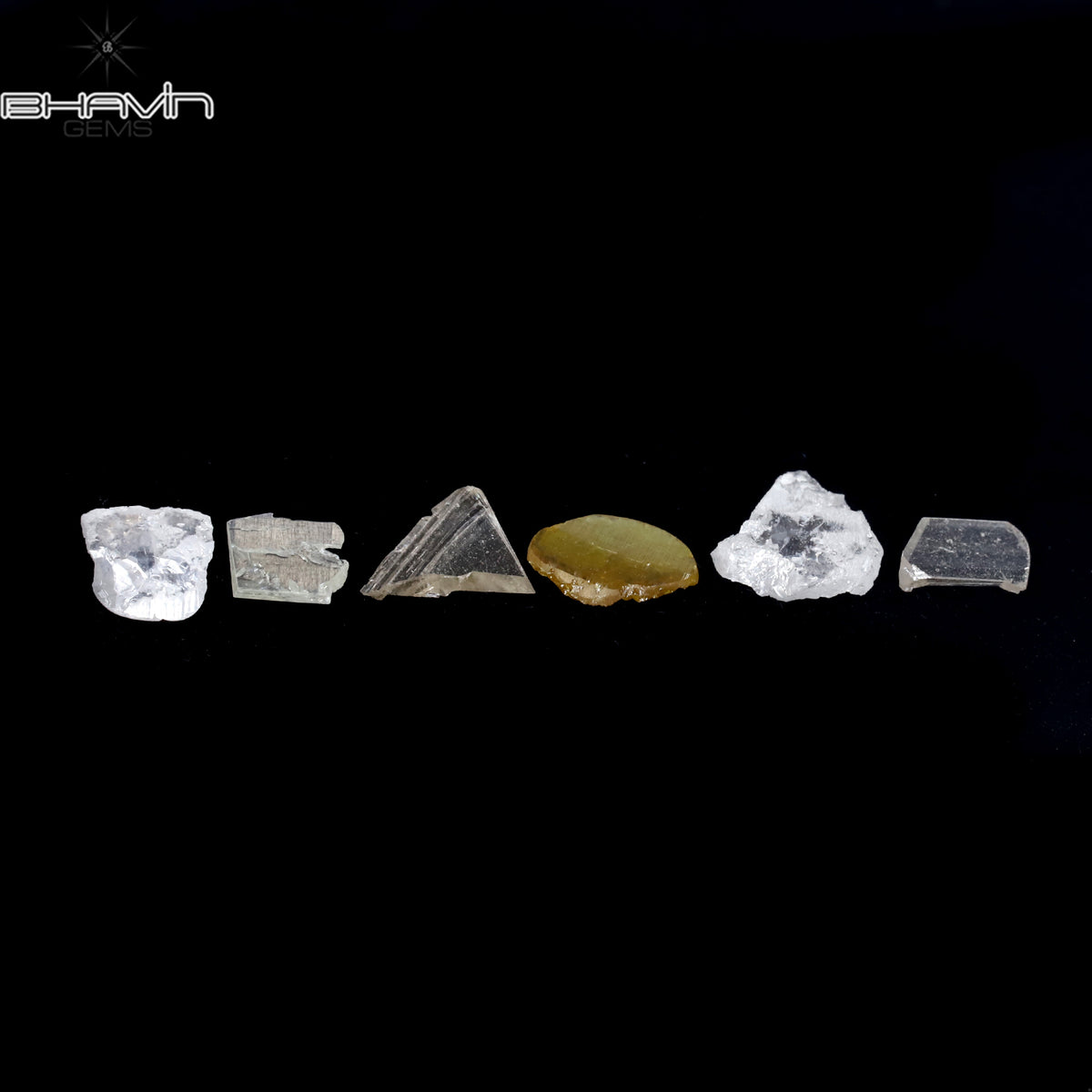 0.99 CT/6 Pcs Natural Rough Diamond White Color Clarity I2 (5.75 MM)