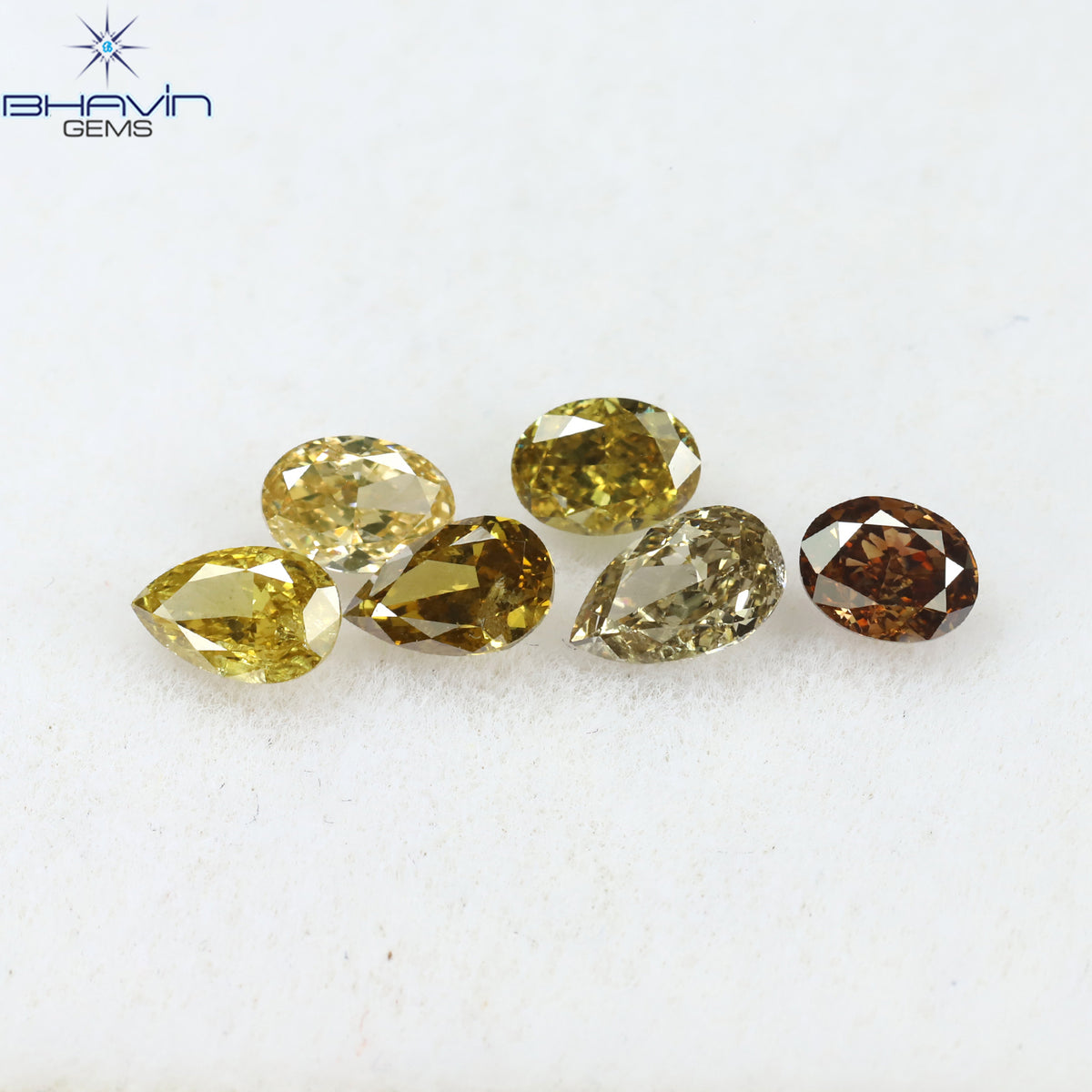 1.09 CT/6 Pcs Natural Mix Shape Diamond Mix Fancy Color Clarity SI1 (4.56 MM)